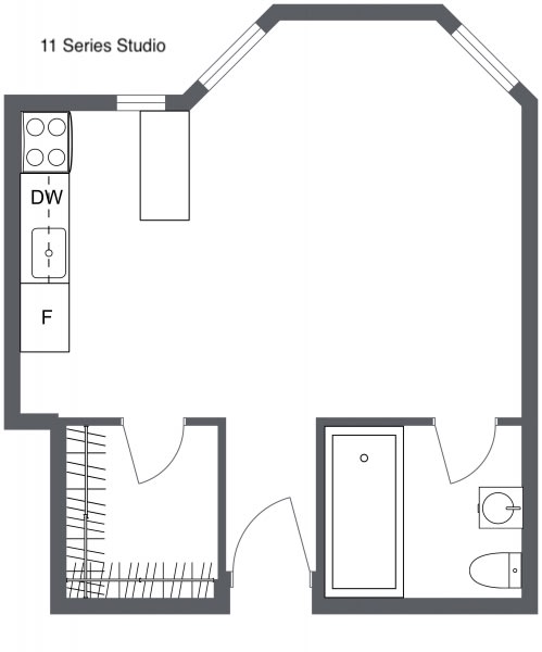 Floor Plan at Tremont Terraces Apartments, Integrity Realty LLC, Cleveland, 44113
