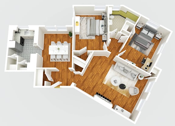 2 bedroom 2 bath A at Integrity Gold Coast Apartments, Cleveland, OH, 44102