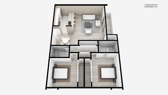Two Bed + Two Bath