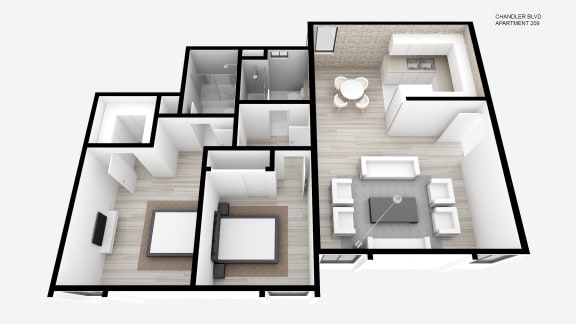 Two Bed + Two Bath