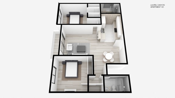 Two Bed + Two Bath