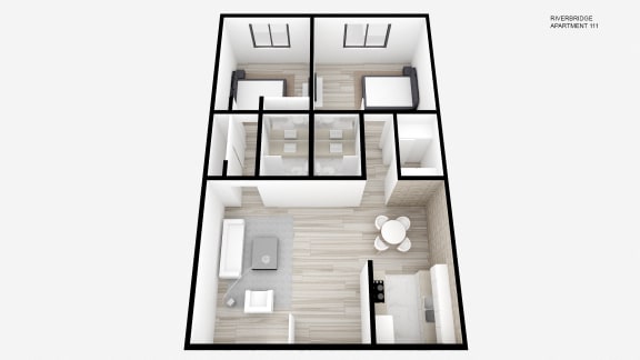 Two Bed + Two Bath
