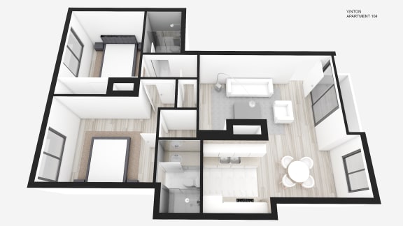 Two Bedroom + Two Bath