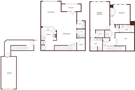 A floor plan of a house with a garage.