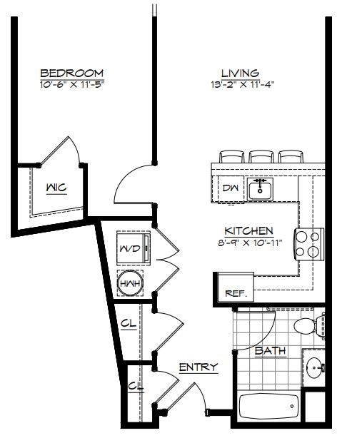 1G Floor Plan at The Botanic, New Jersey, 07008