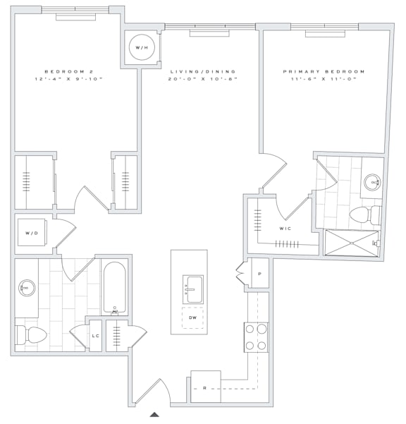 a floor plan of a home with a bedroom and a living room