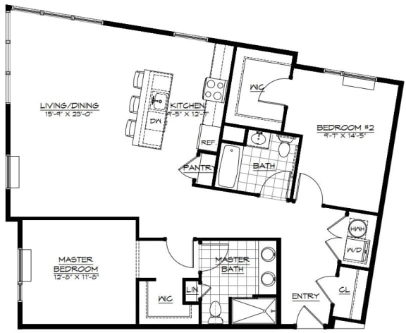 2K Floor Plan at The Botanic, New Jersey, 07008