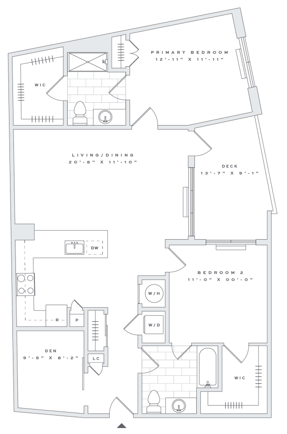 a floor plan of a small house with a bedroom and a living room