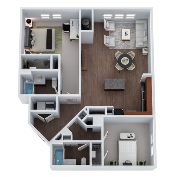 Floor Plan  B5X- Two Bedroom Two Bathroom Floor Plan at The Confluence at Norwalk, Norwalk