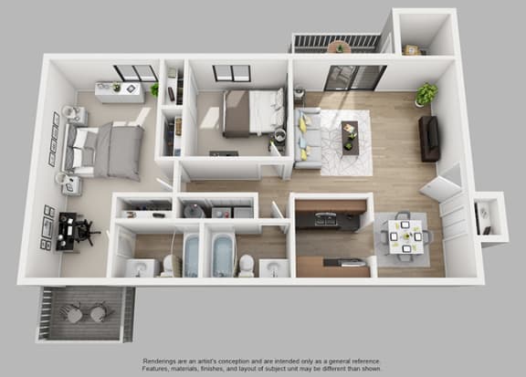 The Peake - Two Bedroom Two Bathroom Floor Plan at The Crest at Princeton Meadows, Plainsboro