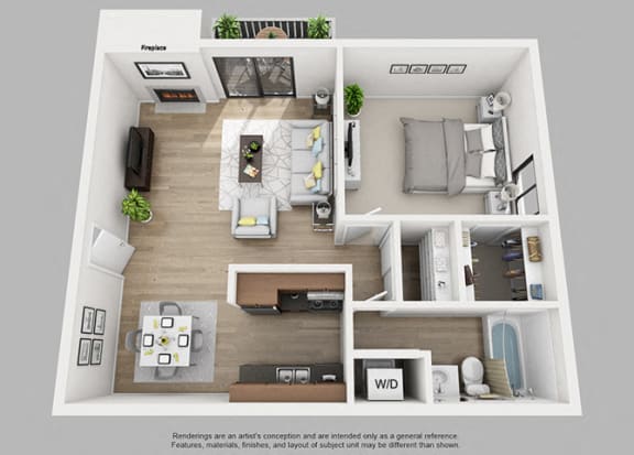 The Pinnacle - One Bedroom - One Bathroom Floor Plan  at The Crest at Princeton Meadows, New Jersey, 08536
