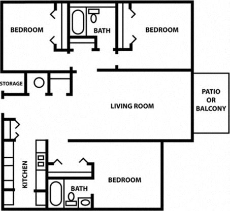 a floor plan of a house with a kitchen and a living room