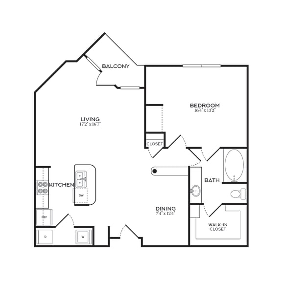 1 Bed | 1 Bath | 938 sqft | 5 Mockingbird Apartments