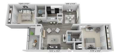 a 1 bedroom 2400 sq ft floor plan