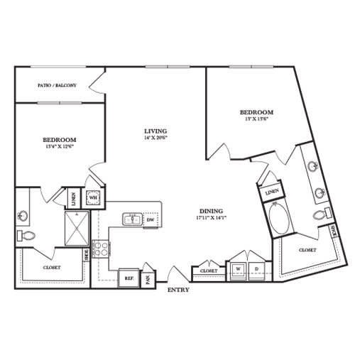 A black and white image of a house floor plan.