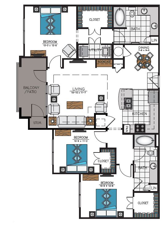 Floor Plan  conroe tx apartments