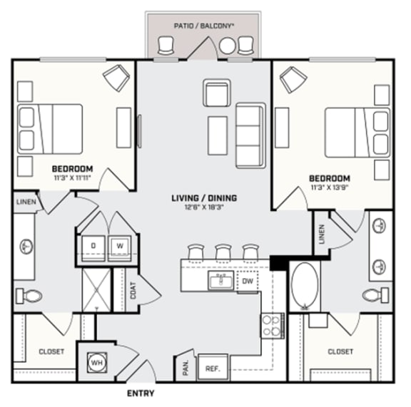 a floor plan of a 3 bedroom floor plan