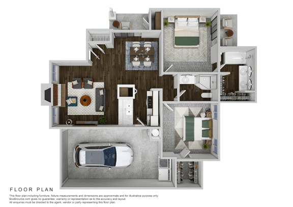 the floor plan of villas at the crossings apartments