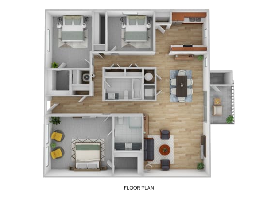 the outlook floor plan  1 bedroom floor plan