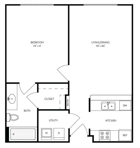 a floor plan of a house with a bedroom and a living room