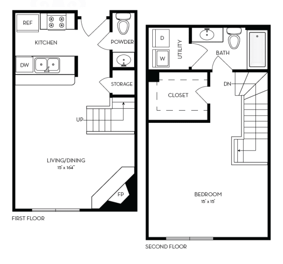 a floor plan of a small house with a bedroom and a living room