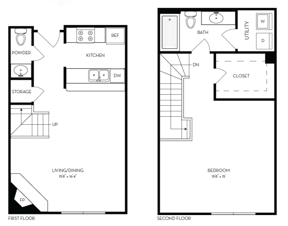 a floor plan of a small house with a bedroom and a living room
