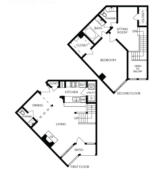two bedroom floor plan  the residences at sawmill estates