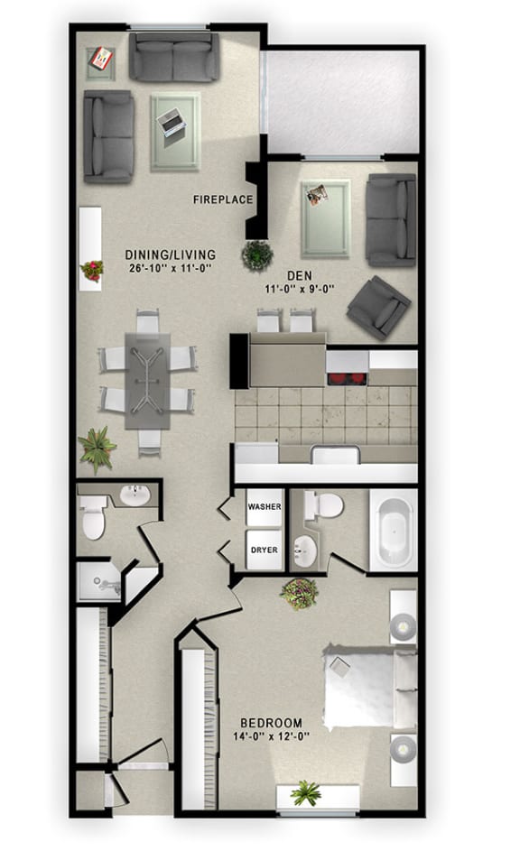 A1 Floor Plan A1 Floor Plan at Augusta Court Apartments, Houston, TX