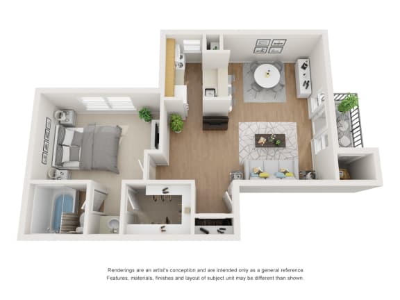 A2 Floor Plan at 1505 Exchange Apartments, Fort Worth, TX