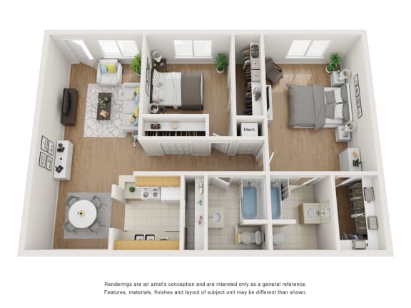 a floor plan of a 1 bedroom apartment  at Cambridge Village, Texas, 77045