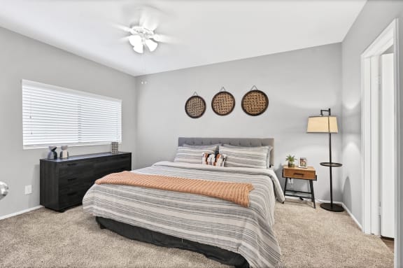 Lights in bedroom at Augusta Court Apartments, Texas, 77057