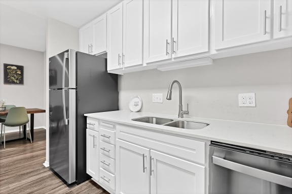 Appliances and cabinets at Augusta Court Apartments, Houston, 77057