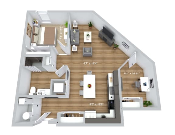 a234 floor plan 1 bedroom with 2 baths 1192 square feet