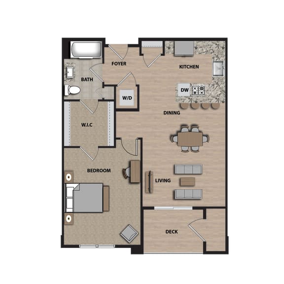 A-1A Floor Plan at 21 East Apartments, North Attleboro, 02760
