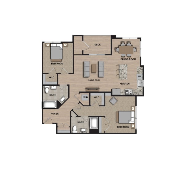 A-2F Floor Plan at 21 East Apartments, North Attleboro