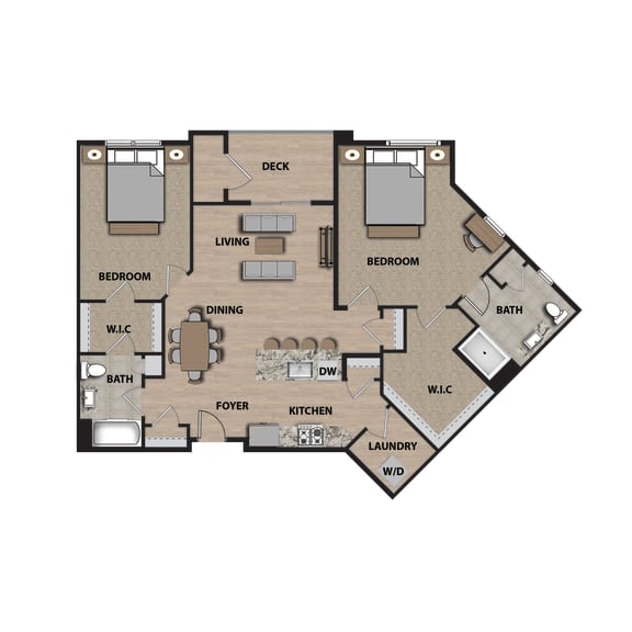 A-2K  Floor Plan at 21 East Apartments, Massachusetts