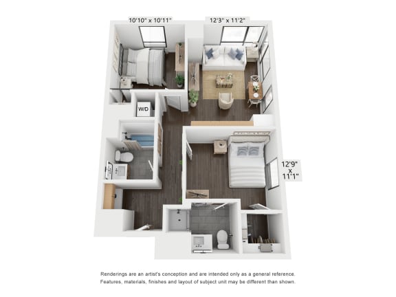2 bedroom floor plan