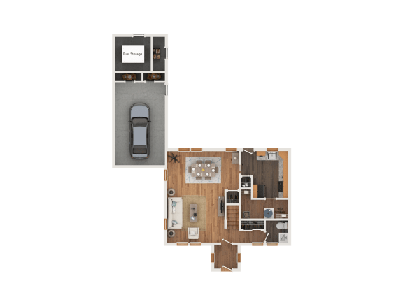 3 Bedroom | 1.5 Bath floor plan at Haven East, Brunswick, 04011
