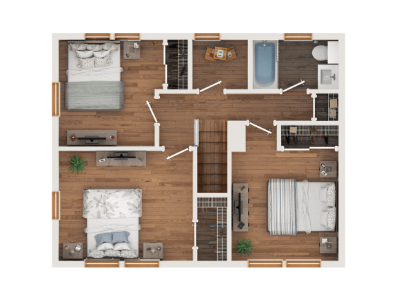 3 Bedroom | 1.5 Bath floor plan at Haven East, Brunswick, ME