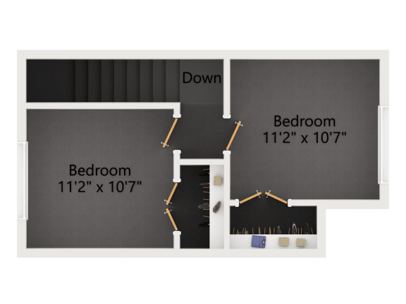 2 Bedroom 1 bathroom Floor Plan at Haven West in Brunswick, ME