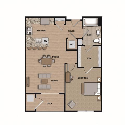 a floor plan of a house with a bedroom and a living room