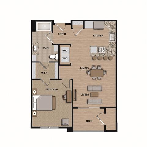 a floor plan of a house with a bedroom and a living room