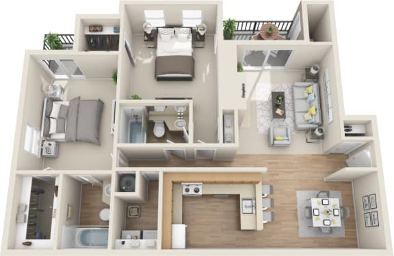 2 Bedroom | 2 Bath at Middletown Ridge Apartments, Middletown, CT, 06457