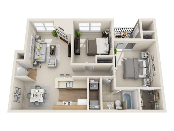 2 Bedroom | 1 Bath with Balcony  at Middletown Brooke Apartments, Middletown