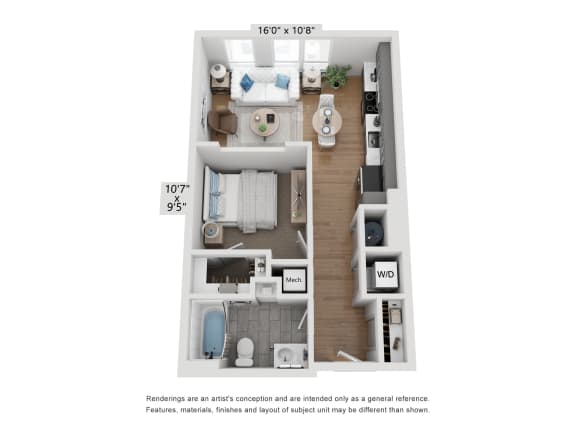 1 bed 1 bath at Seacoast Residences Apartments, Oakland, Maine
