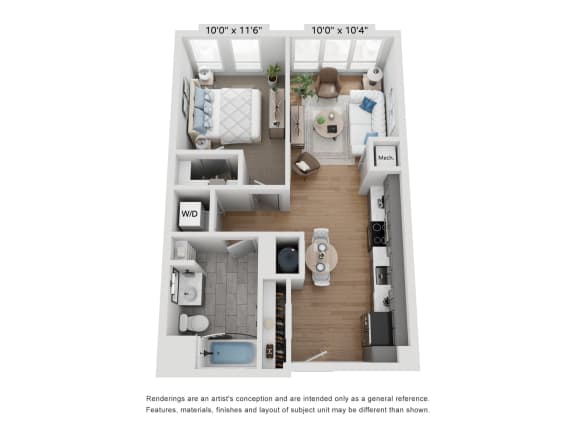 1 bed 1 bath A at Seacoast Residences Apartments, Oakland