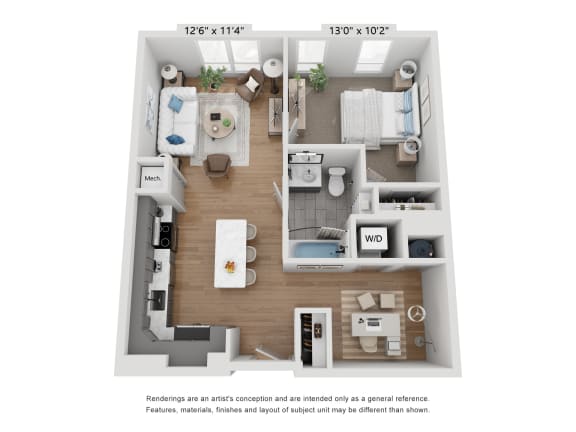 1 bed 1 bath B at Seacoast Residences Apartments, Maine