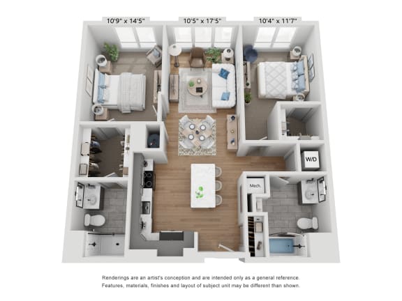 2 bed 2 bath A at Seacoast Residences Apartments, Oakland, ME, 03904