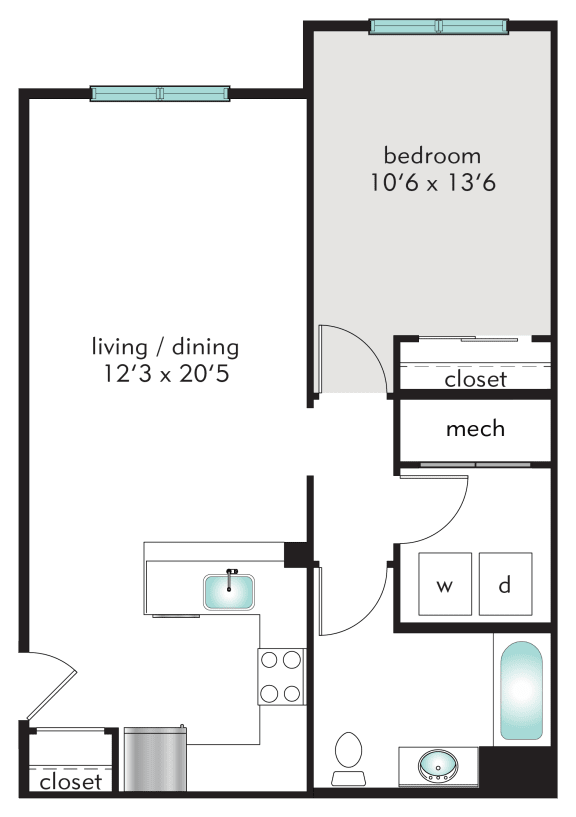 1C Floor Plan at The Tannery, Glastonbury