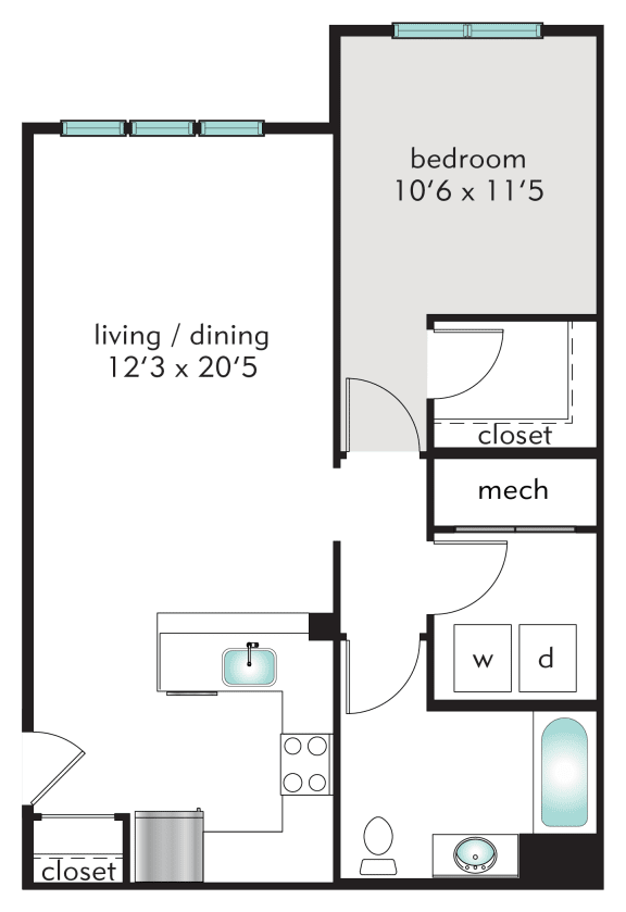 1E Floor Plan at The Tannery, Connecticut, 06033